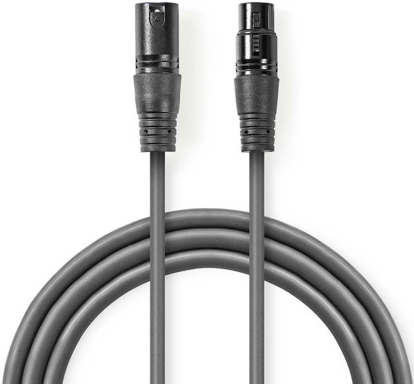 audio kabl, XLR 3-pinski muški, XLR 3-pinski ženski, Niklovani, 10,0 m,