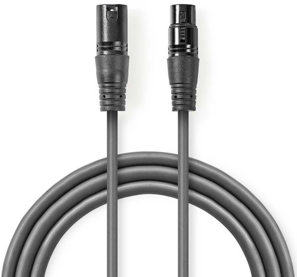 audio kabl, XLR 3-pinski muški, XLR 3-pinski ženski, Niklovani, 1,00 m