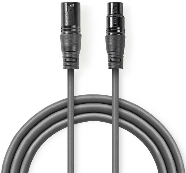 audio kabl, XLR 3-pinski muški, XLR 3-pinski ženski, Niklovani, 5,00 m