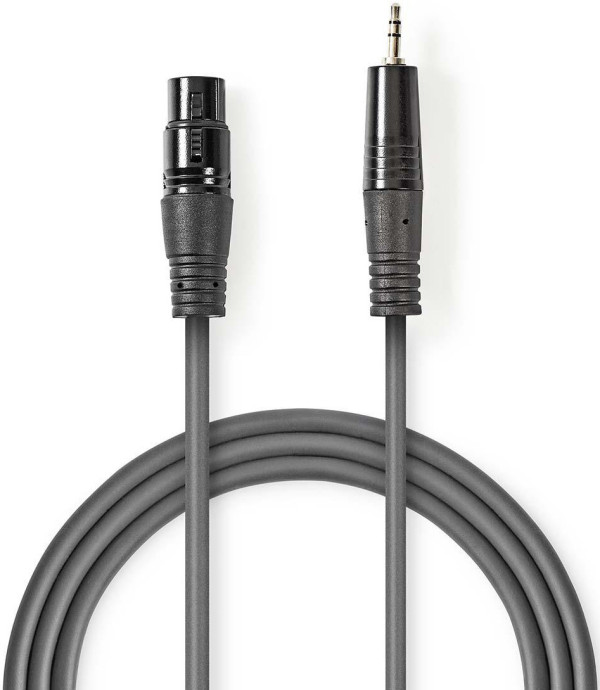 audio kabl, XLR 3-pinski muški, 3,5 mm muški, Niklovani, 1,50 m, PVC