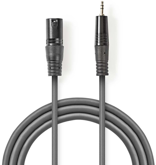 audio kabl, XLR 3-pinski muški, 3,5 mm muški, Niklovani, 3,00 m, PVC