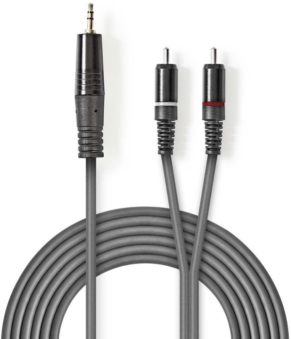 audio kabl, 3,5 mm muški, 2x RCA muški, Niklovani, 1,50 m