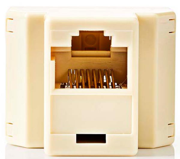 mrežni razdvojnik (spliter), ulaz RJ45 ženski, izlaz 2x RJ45 ženski, pozlacen, PV