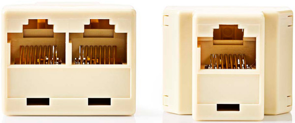 CTGB90991IY, Tele. mrežni razdvojnik (spliter), ulaz RJ45 ženski, izlaz 2x RJ45 ženski, pozlacen, PV