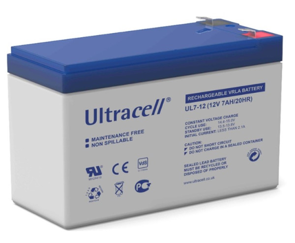 VRLA Baterija UL7-12, 151×65×99mm, Klema F1, 4.8 mm