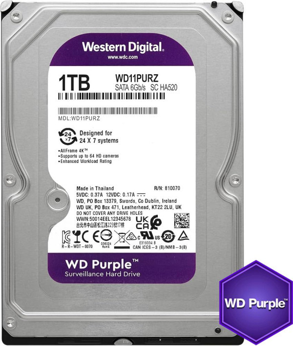 Purple 24/7 5400RPM 64MB SATA3