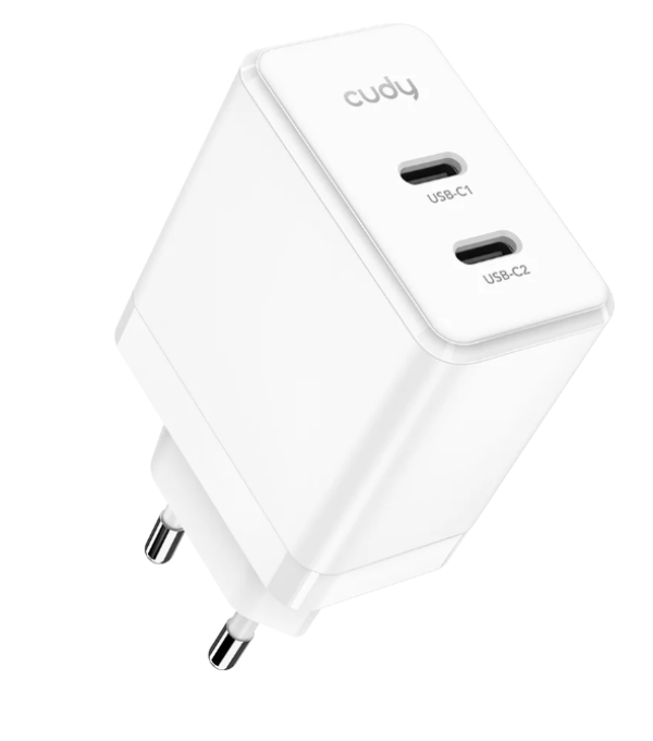 Cudy CH40_EU Brzi punjac za telefone,laptopove I tablete PD+PPS+QC, 2× USB-C , 40W