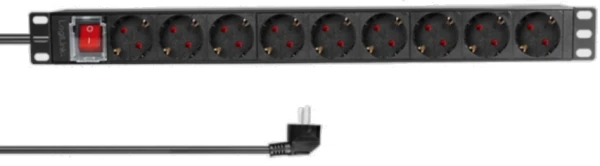 Razvodni PDU panel za rack sa 9 utiènih mesta i osiguracem, kabl 2m (aluminijum)