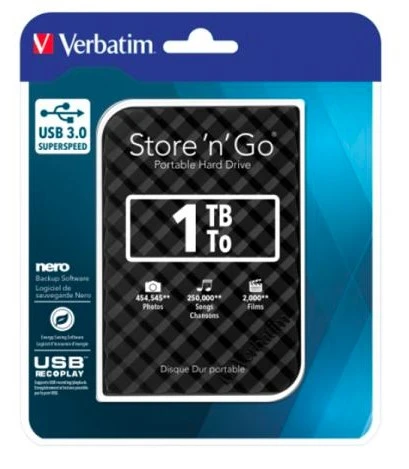 Verbatim 53194 BLACK 1TB, 2.5inc, Eksterni hard disk USB 3.0