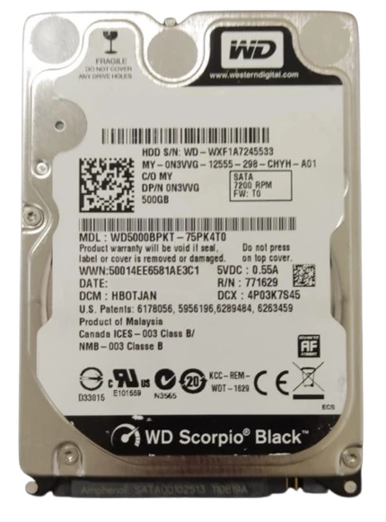 HDD 2.5 * 500GB WD5000BPKT  Black 7200rpm 16mb SATA 9.5mm