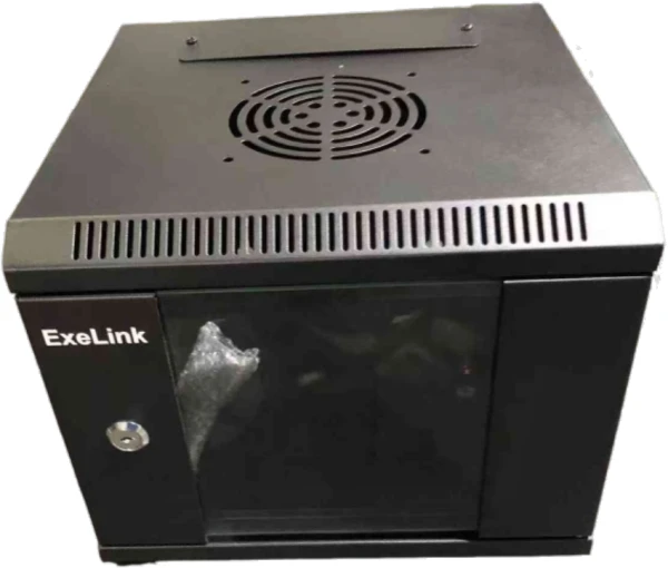 Rek ExeLink 10 in 4U zidni orman vrata staklena,crni,312 × 300 × 310 mm