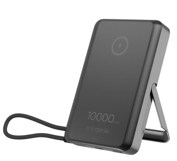 PB10-WPC15MS-01 Gembird 15 W Magnetni bežièni poverbank sa integrisanim postoljem, 10000 mAh, crni