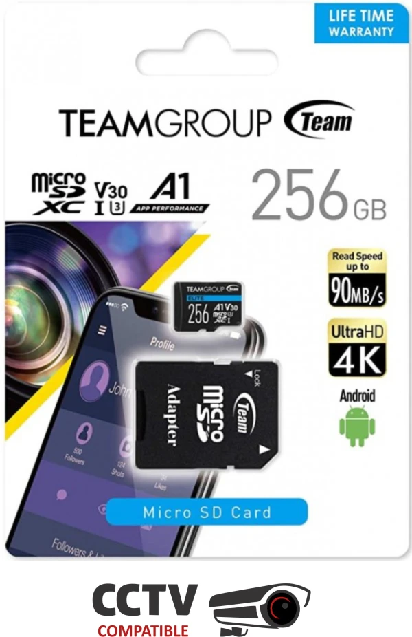 TeamGroup MICRO SDXC 256GB ELITE, UHS-I U3 V30 A1, 100/50MB/s +SD Adapter TEAUSDX256GIV30A103