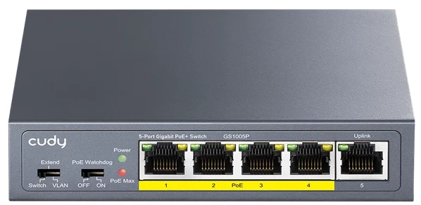 CUDY GS1005P 2.0 Gigabit RJ45 PoE portovi 30 W IEEE 802.3at/af