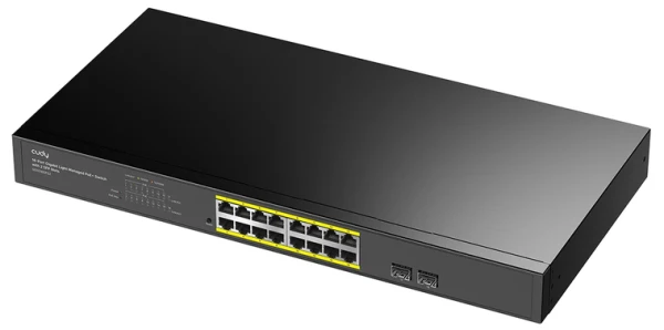 Cudy GS1016EPS2  V-1.0 16× GbE with 802.3at/af Mode A PoE  2× 1.25G SFP  200W Power Supply