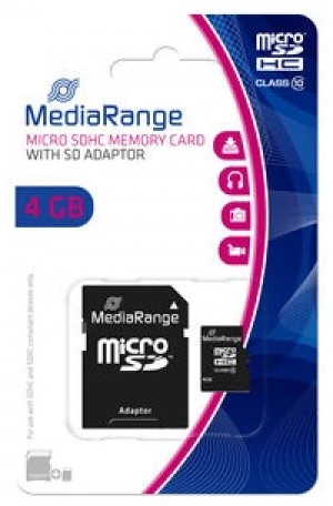 MEDIARANGE GERMANY MEMORIJSKE KARTICE 4GB MICRO SDHC+ADAP C10/MR956
