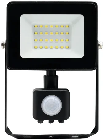 PROSTO LED reflektor sa PIR senzorom 20W 6500K,80mA,1800lm,metal,crna