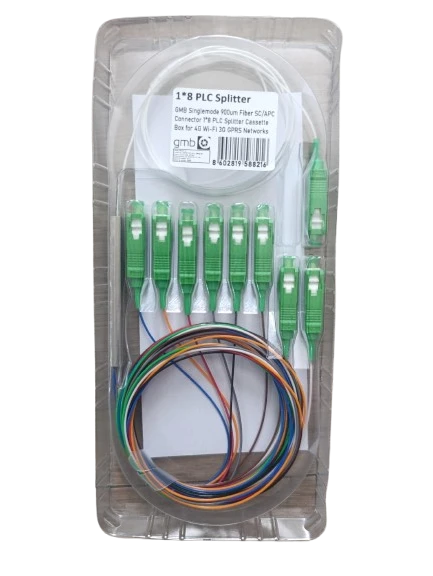 OPTIC-8 PLC Splitter GMB Singlemode 900um Fiber SC/APC conn. 1/8 PLC Splitter Cassette Box for 4G Wi