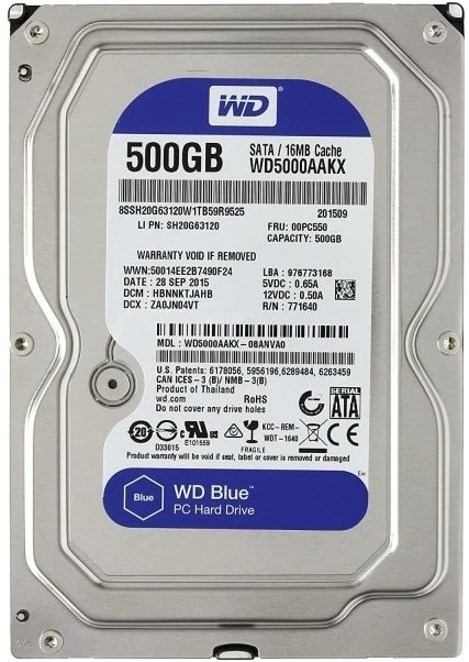 HDD 3.5 * 500GB WD5000AAKX Blue 500GB,16 MB, 7200rpm,SATA III