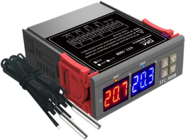 DIY MORE Dual digitalni termostat sa sondom -55 - 120°C,kabl 1m,IP20,230VAC