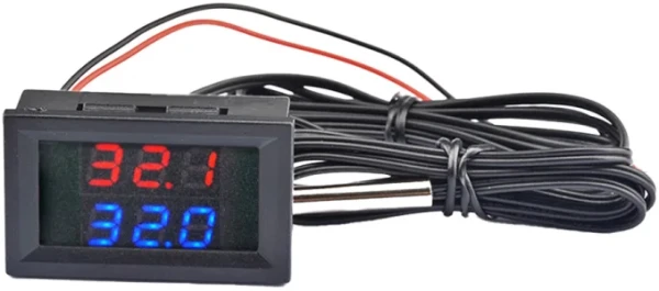 Dual digitalni termometar sa NTC sondama -50-120°C,kabl 1m,IP20