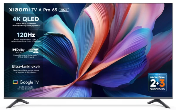 TV Xiaomi TV A Pro 65 2026  4K 60Hz Google TV Miracast  Apple AirPlay