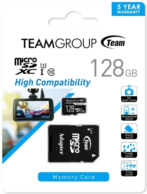 TeamGroup MICRO SDHC/SDXC 128GB Dash Card, UHS-I U3 V30 A1, 100/30MB/s +SD Adapter TDUSDX128GUHS03